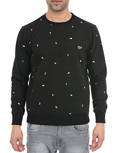 Image of CLOAK & DECKER by Monte Carlo Men Printed Black Sweatshirt