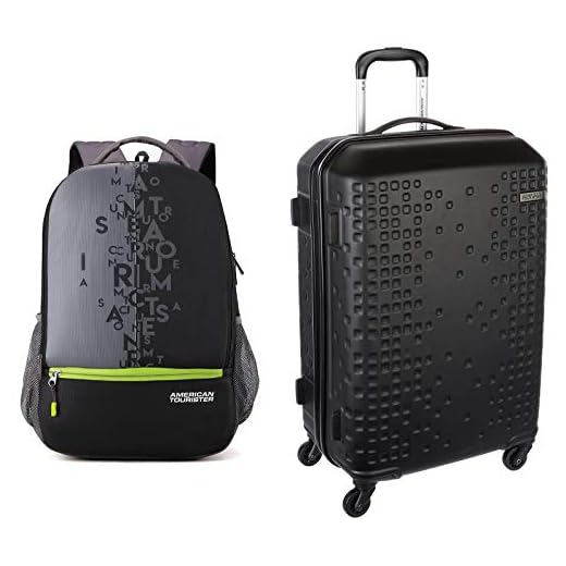 American Tourister 32 Ltrs Black Casual Backpack (AMT Fizz SCH Bag 02 - Black) & American Tourister Ohio Polyester 55 cms Blue Travel Duffle (FJ9 (0) 01 001)