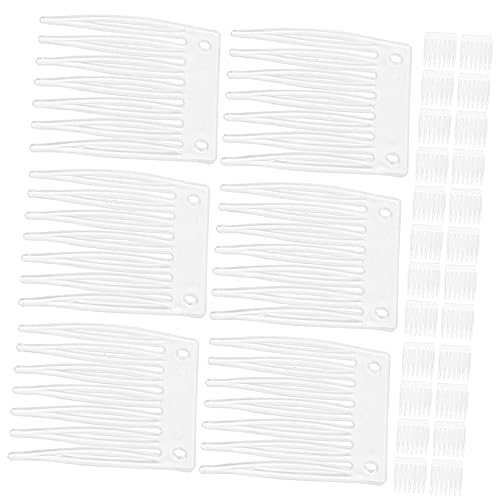 NULYLU Wig Caps Clips Supply 50pcs White Plastic Clips for Wig Caps Clips Fittings Easy to Use
