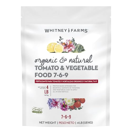 Whitney Farms Organic & Natural Tomato & Vegetable Food 7-6-9 - Fertilizer for Vegetable Gardens,...