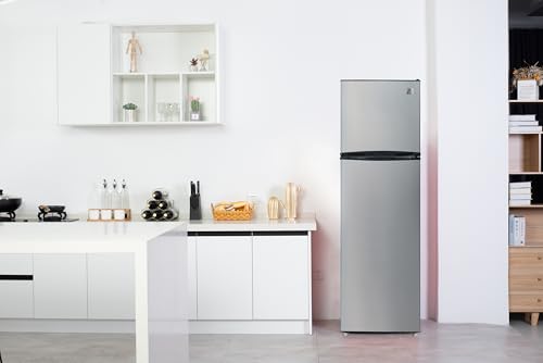 Image of ARCTIC CHEF 10.0 Refrigerator /Freezer-Reversible Door-Frost Free-Transparent Crisper-Adjustable Glass Shelves-PLATINUM, 10 cu ft
