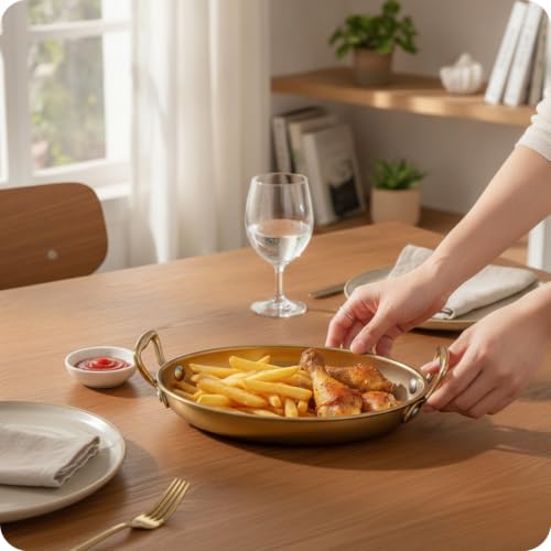 Plateau ovale doré predolo objet décoration intérieure service aliments métal - 7