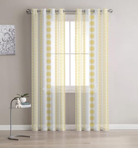 Image of STITCHNEST Sheer Curtain for Bedroom & Living Room | Elegant Decorative Window Curtain | 4 X 7 Feet