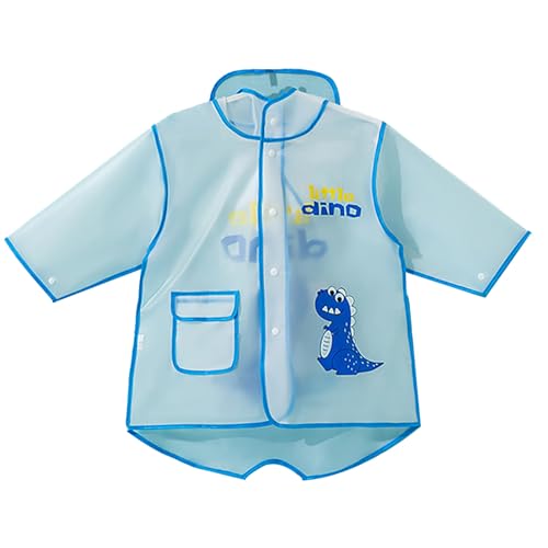 Kids Raincoat Rain Ponchos Rain Jacket Raincoat Boys Girls Toddlers Hooded Rainwear Rainproof Outdoor (Blue, L)
