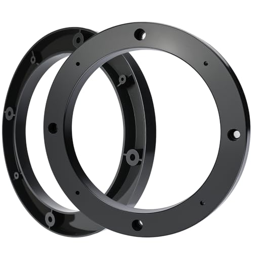 Jayubien 5 Inch Plastic Speaker Spacer Ring,0.5" Depth Hollow Front Door Speaker Adapter,2PCS Black Audio Gasket Mount Bracket Kit for 5" 5.25" Car Speakers Install