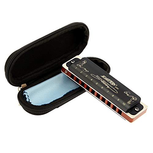 East top Harmonica Key of D 10 Hole 20 Tone Diatonic Blues Harmonica