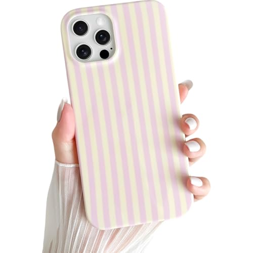 Coque iPhone 12 Pro Max rayée rose et jaune Yeddabox en TPU souple antichoc