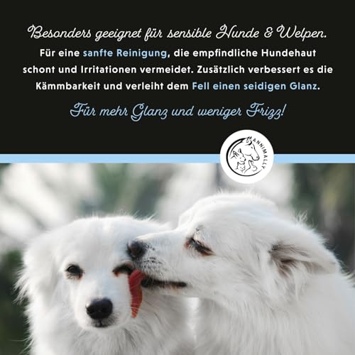 Annimally Sensitiv Plus Shampoo - Natürliches Hundeshampoo für Sensible Hunde & Welpen, Sanfte & ph-neutrale Reinigung mit Kokosöl, ohne Silikone, Parabene & künstliche Duftstoffe - 500 ml