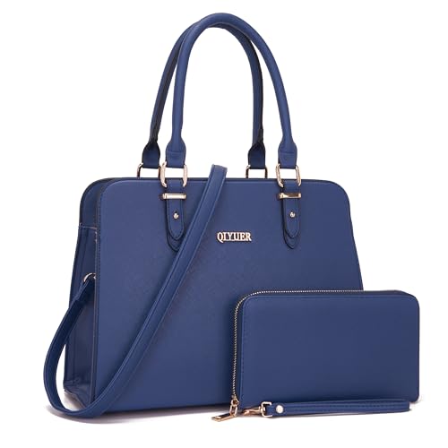 Image of Qiyuer Satchel Purses For Women Handbag And Wallet Set Tote Bag | Premium Vegan Leather,Matching Wallet,RFID Blocking,Work,Casual