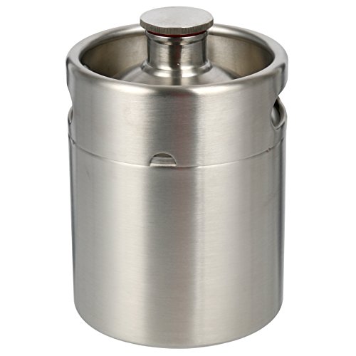 YB YaeBrew 2 Liter 64 oz Stainless Steel Mini Keg Growler Canteen Craft Beer Homebrewing Home Brew - 64oz Beer Growler