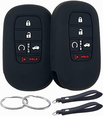 Alegender Black Silicone Smart Key Fob Cover Case Skin Protector Bag For 2015 2016 2017 2018 2019 2020 2021 Honda Civic Accord Pilot CR-V CRV 5 Buttons Key Remote A2C81642600 Price In UAE | Amazon UAE - Foto 7