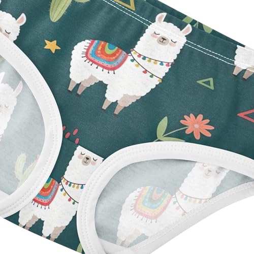 Cute White Llamas Colorful Green Girls Underwear Toddlers 2t Cotton Cute Panties Girl Flower Briefs Girls Undies4