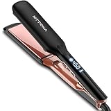 HITTIONA Flat Iron Hair Straightener Dual Voltage - 1.75" Infrared Ceramic Hair Straightener with Ionic & Vibration Technology, Fast Straighten No Frizz, 5S Instant Heat, Fer Plat for Thick & Fine Hair