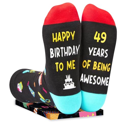 Zmart 49th Birthday Gifts - Men Women Socks for 49 Year Old Male Female, Unique Birthday Gift Ideas for Friends Turning Their 40s