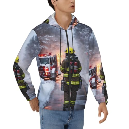 Sweat à capuche décontracté homme motif pompier pour vos sorties et loisirs