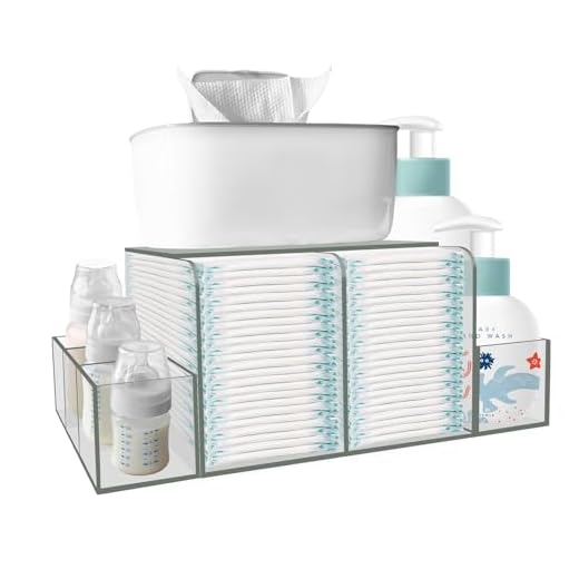 GILPWA Diaper Caddy, Baby Changing Table Organizer, Detachable Clear Acrylic Diaper Storage for Wipe Dispenser, Wipe Warmer and other Diapering Essentials