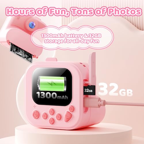 image for SOOGOOEY Kids Camera Instant Print: 1080P HD Digital Camera for Kids -