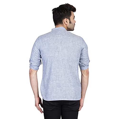 Image of TAHVO Men's Casual Cotton Kurta Shirt, Short Kurta