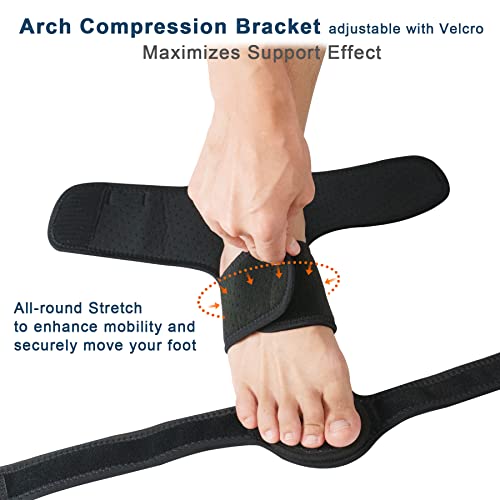 Jomeca Upgraded Drop Foot Brace For Walking With Shoes - Dual Forefoot Support Plates Adjustable Soft Afo, Foot Drop, Tbi, Als, Ms, Bone Fracture, Fits Women & Men (Left, S/M) #TOP3