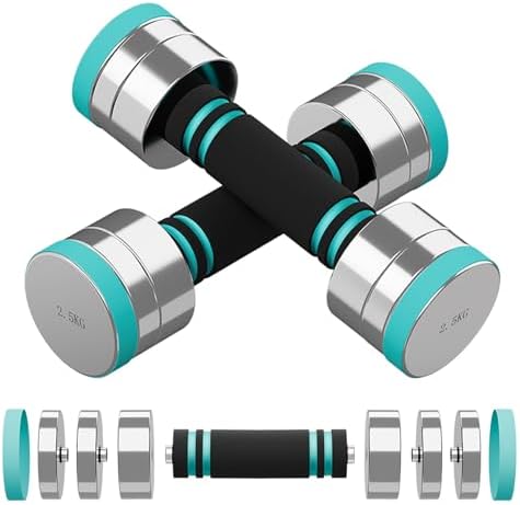 Dripex Haltères Musculation Réglables Compacts en Acier 2,5kg - 3...