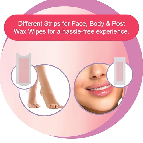 Image of DR.Rashel Insta Smooth Strawberry Wax Strips Pack for face and body(24 Wax Strips)