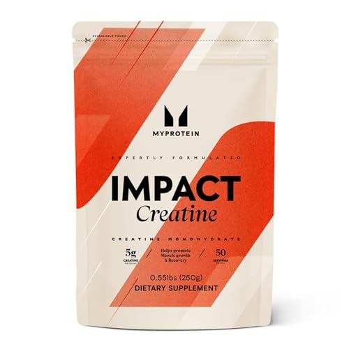 Myprotein Creatina Monohidrato en Polvo | 3g por Ración | Mejora el Rendimiento y la Potencia en Ejercicio de Alta Intensidad | Sin Sabor, Fácil de Mezclar | Bolsa Resellable de 250g