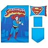 NoJo Superman Up in The Sky 4 Piece Toddler Bed Set Includes Comforter, Fitted Bottom Sheet, Flat Top Sheet, and Reversible Pillowcase fits Standard Toddler Mattress (Officially Licensed Product) #3