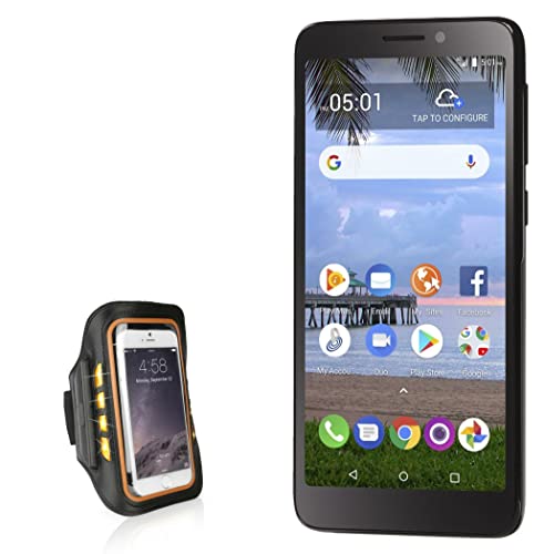 BoxWave Case for TCL A1 (Case JogBrite Sports Armband, High Visibility Safety Light LED Runners Armband for TCL A1 - Bold Orange