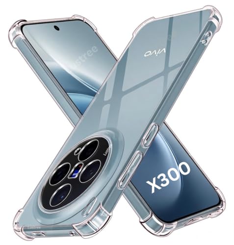 Image of Lustree Compatible with vivo X300 5G Back Cover| Clear + TPU Case with 4 Corner Air Cushion Protection & Camera Protection | Slim& Stylus Cover for vivo X300 5G