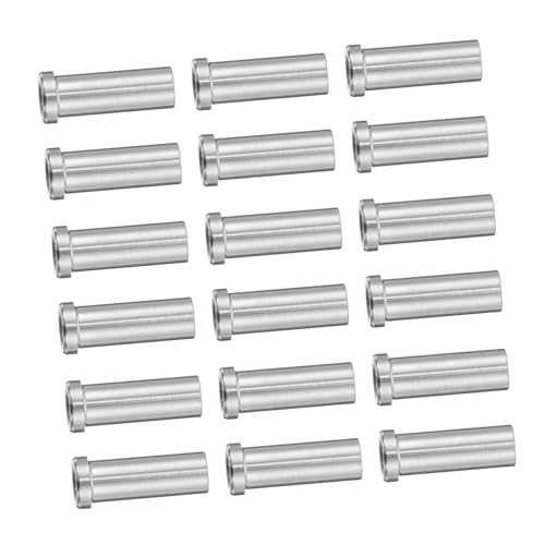 Mikikit 50pcs Stainless Steel Cable Sleeves for Deck Railing Wire Rope Protective Cover Kit Easy Install