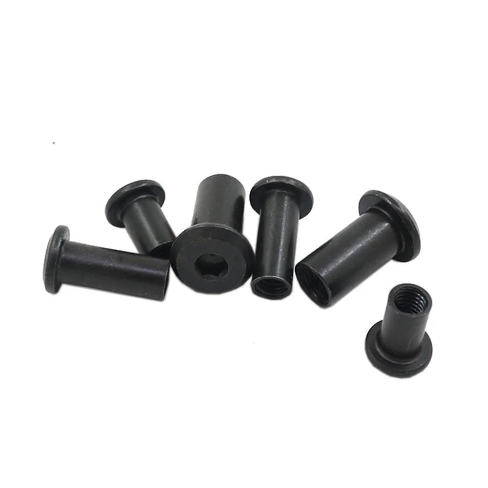 Viti Metalliche 20/50 pz M4 M5 Nero in Acciaio al Carbonio Grande Piatto Esagonale A Esagono Incassato Testa Rivetto Connettore Inserto Giunto Manica cap Dado(8mm,M4 (50pcs))
