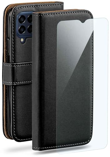 Étui Samsung M33 5G antichoc avec compartiment cartes et film écran noir moex