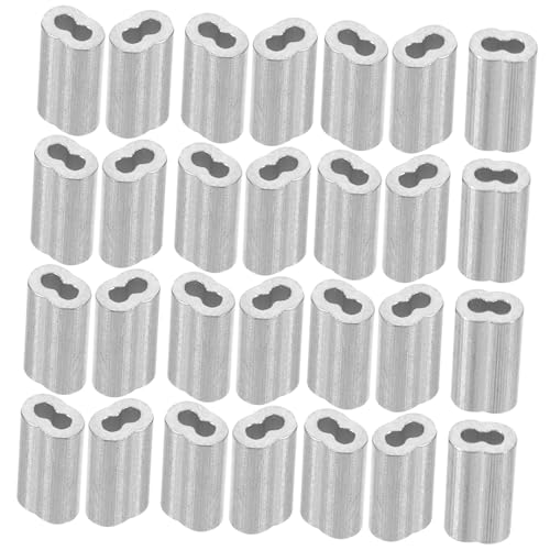 KICHOUSE 8-Shaped Aluminum Wire Rope Chuck 100pcs Cable Crimps Wire Rope Clamp Ferrule Crimping Tool Kit