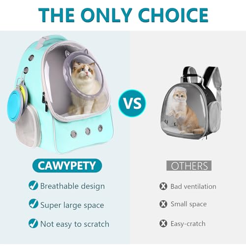 WillWant Mochila Verde para Gatos, Mochila com Bolhas para Gatos, Bolsa de Transporte para Gatos com