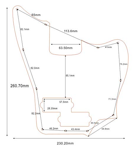 Guitar Parts For Squier Jaguar Bass Style Guitar Pickguard (4 Ply Brown Tortoise)