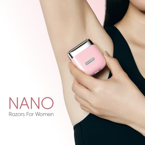 Image of yoose Electric Razors for Women, IPX7 Alloy Body Bikini Trimmer for Women (USB-C, Trimmer Comb, Multi Shaving Modes), Portable Size, Sakura Pink