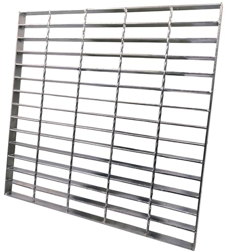 Image of Galvanized Steel Drain Grate, Driveway Channel Cover 20x20 in