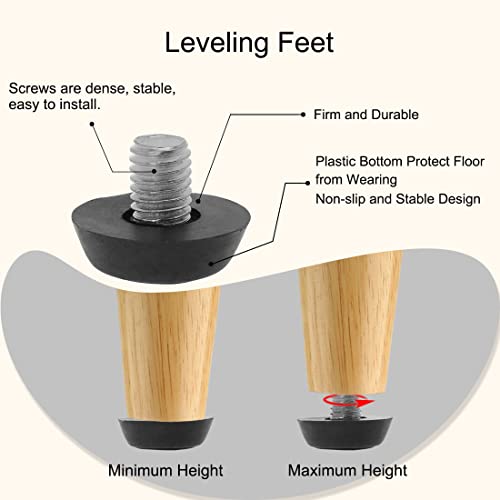 Sourcingmap M8 x 10 x 22mm Furniture Glide Leveling Feet Adjustable Leveler Floor Protector for Table Desk Cabinet Leg 10 Pack - Image 4