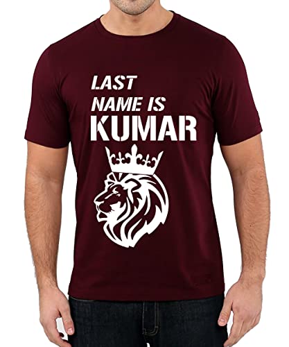 Image of Caseria Men's Cotton Printed T-Shirt -Last Name is Kumar | 100% Cotton | Half Sleeves | Regular Fit | Printed | Round Neck | Graphic T Shirt