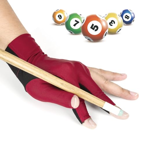 Gants de billard anti transpiration gant de piscine 3 doigts réglable - 7