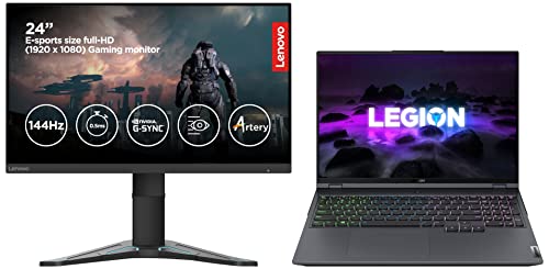 Lenovo Legion 5 Intel i5 10th Gen - 10500H 15.6" (39.62cm) FHD IPS Gaming Laptop (8GB/512GB SSD/4GB NVIDIA RTX 3050/120Hz/Win11/Backlit/Game Pass)82NL00APIN + 24" IPS E-Sports FHD Gaming Monitor