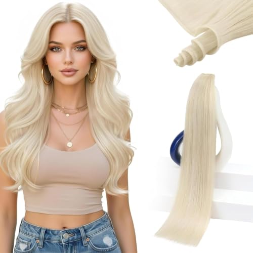Sunny Hair Flexible Sew in Hair Extensions Platinum Blonde 14 Inch 50g