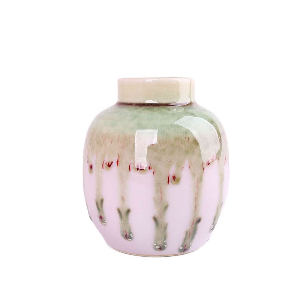asdchZen Vase Ceramic Vase Jingdezhen High Temperature Kiln Glaze Living Room Dining Room Hydroponic Dried Flower Flower Arrangement Decoration Decoration,B-10cm