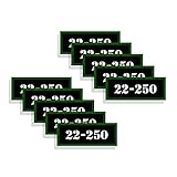 Speed Demon Hot Rod Shop Ammo Can Labels 22-250 Ammunition Decals for 22-250 Ammo - 10 Pack Adhesive Vinyl 3'x1.15'