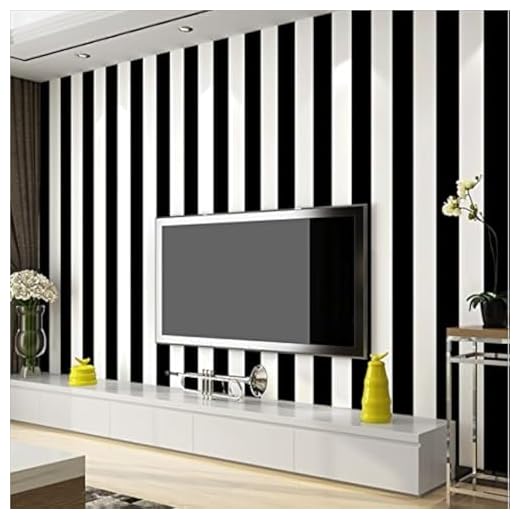 YangYun heminredning modern minimalistisk vertikal randig PVC-tapet för sovrum vardagsrum 0,53 m (1,73 tum B) x 10 m (32,8 tum L) = 5,3 m2 (57 kvadratfot) 1.73' W x 32.8' L Svart vit