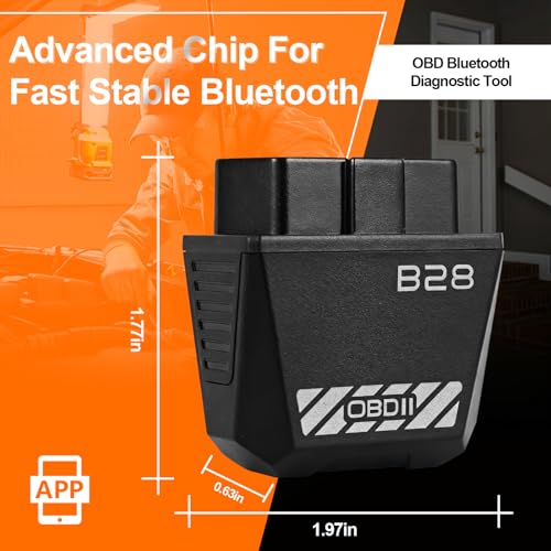 Image of B28 Bluetooth 5.3 OBD2 Scanner, Wireless Diagnostic Tool for Check Light, 1000+ Fault Codes (No ABS /SRS), Professional Code Reader for iOS & Android, Fits 1996+ OBDII Compliant Vehicles