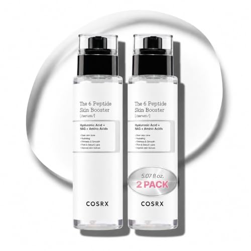 COSRX 6X Peptide Collagen Skin Booster Toner Serum 2 Pack (5.07 fl.oz Each) for Dull & Uneven Skin, Preps Skin with Copper Peptides, GHK-Cu, Skin Renewal Boosting Facial Essence, Korean Skin Care