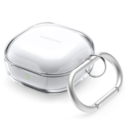 elago Cover Trasparente Clear Custodia Compatibile con Samsung Galaxy Buds FE (2023), Buds2 Pro (2022)/ Compatibile con Galaxy Buds2, Pro (2021) /Live (2020) con Moschettone - Nastro Gel Incluso