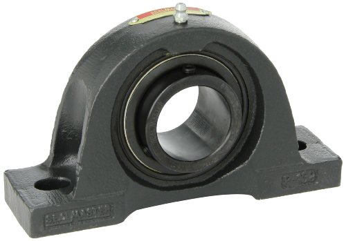 Sealmaster NP-28 Pillow Block Ball Bearing, Non-Expansion Type, Normal-Duty, Regreasable, Setscrew Locking Collar, Felt Seals, Cast Iron Housing, 1-3/4