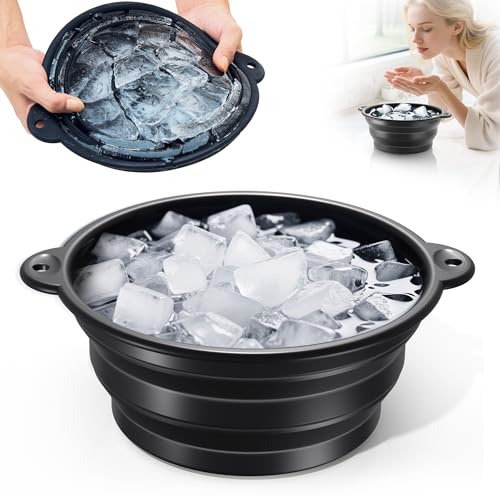 Face Ice Bath Bowl - Silicone Foldable Facial Ice Therapy Basin with Built-in Ice Tray, Cold Plunge Bowl for Skin Tightening, Puffiness Relief & Glowing Skin, Idea for Home & Travel